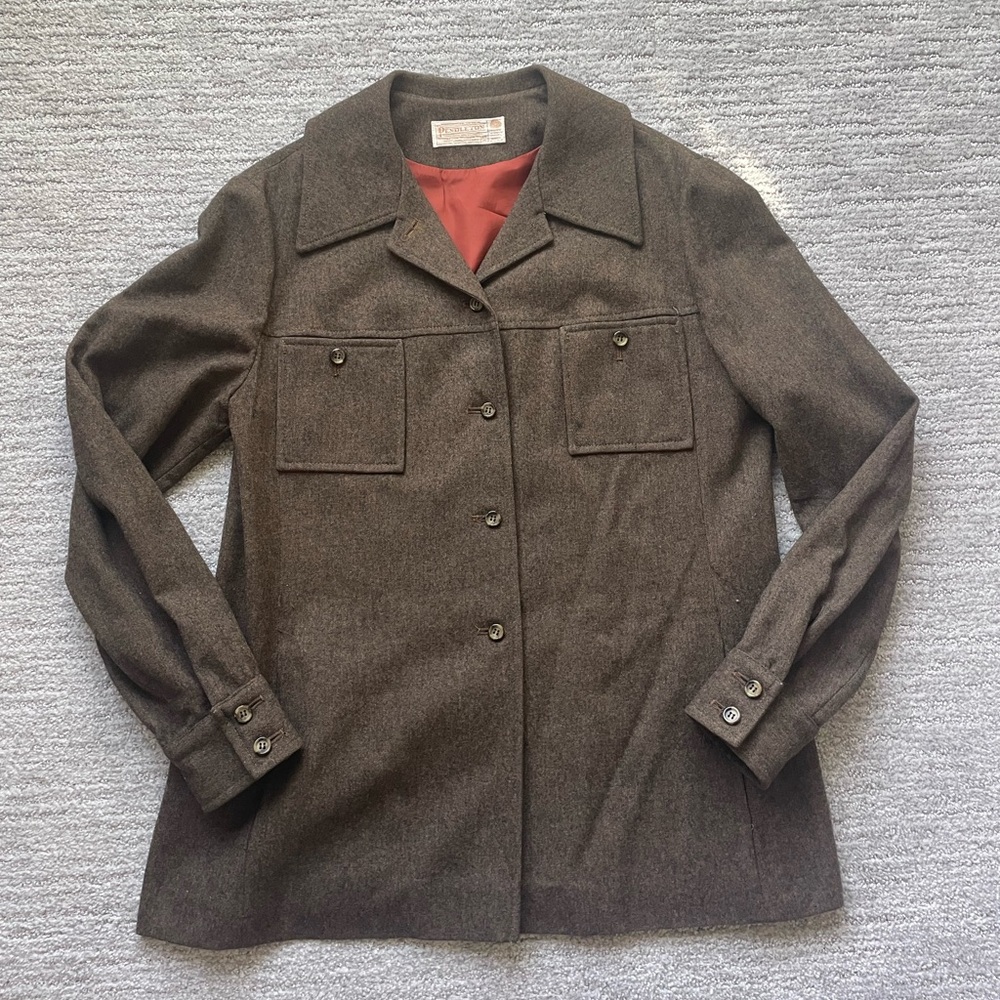 Pendleton Brown Utility Jacket Wool Blend - image 1